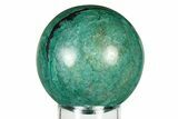 Polished Malachite & Chrysocolla Sphere - Peru #252675-1